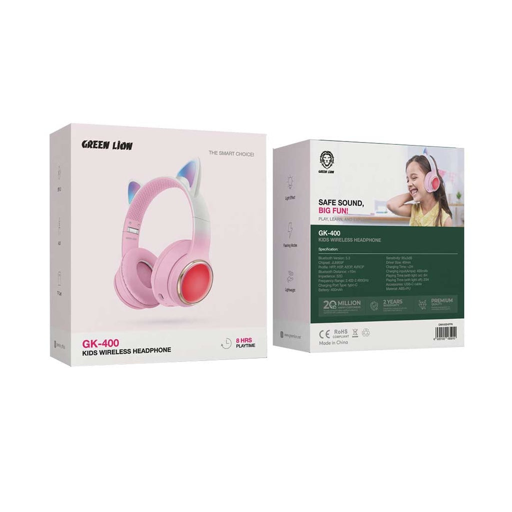Green Lion GL-400 Headphones Wireless – Rosa