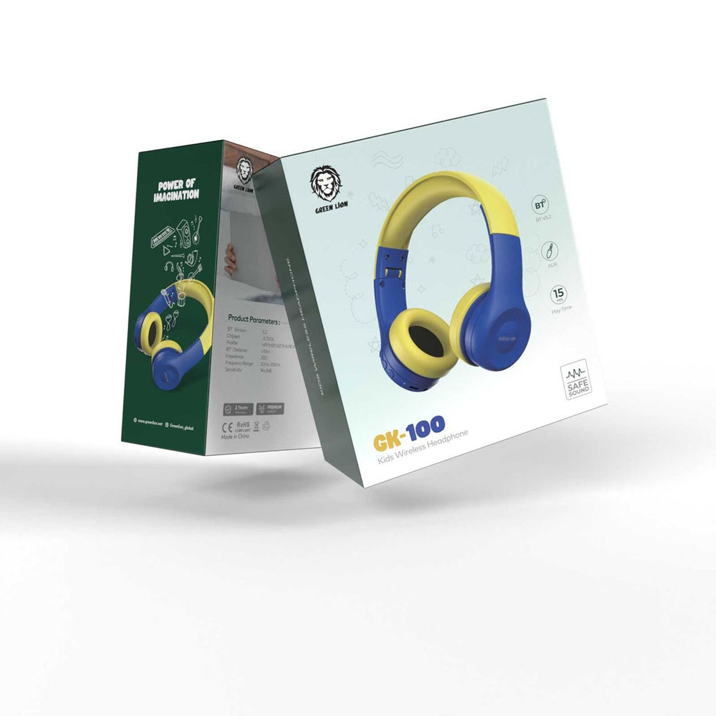 Green Lion GK-100 Headphone 1 – Azul/Amarelo