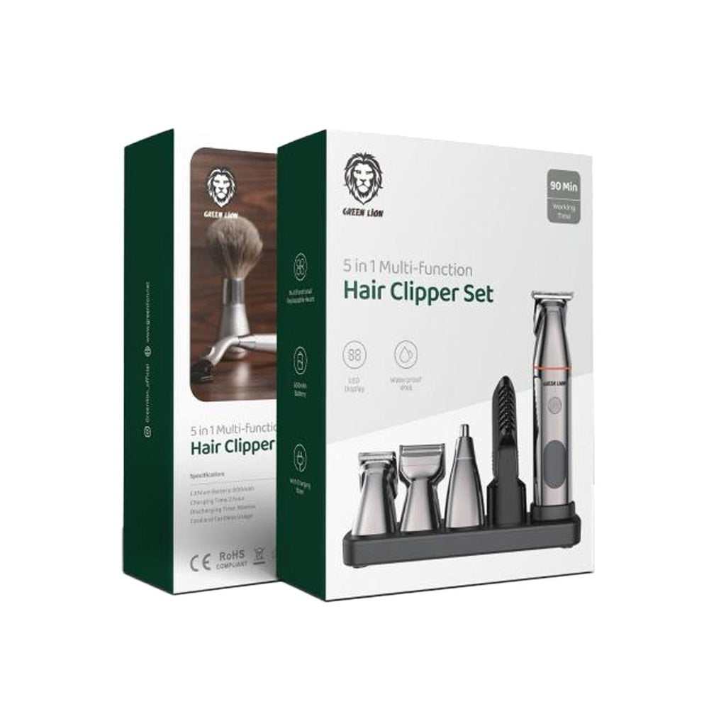 Green Lion 5 em 1 Hair Clipper MultiFunção – 600mAh – Preto