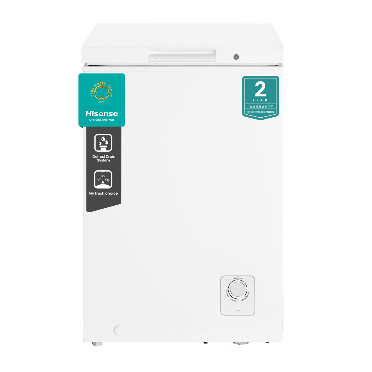 Arca Congeladora Hisense 95L – Compacta, Controlo de Temperatura, Ideal para uso doméstico – Modelo