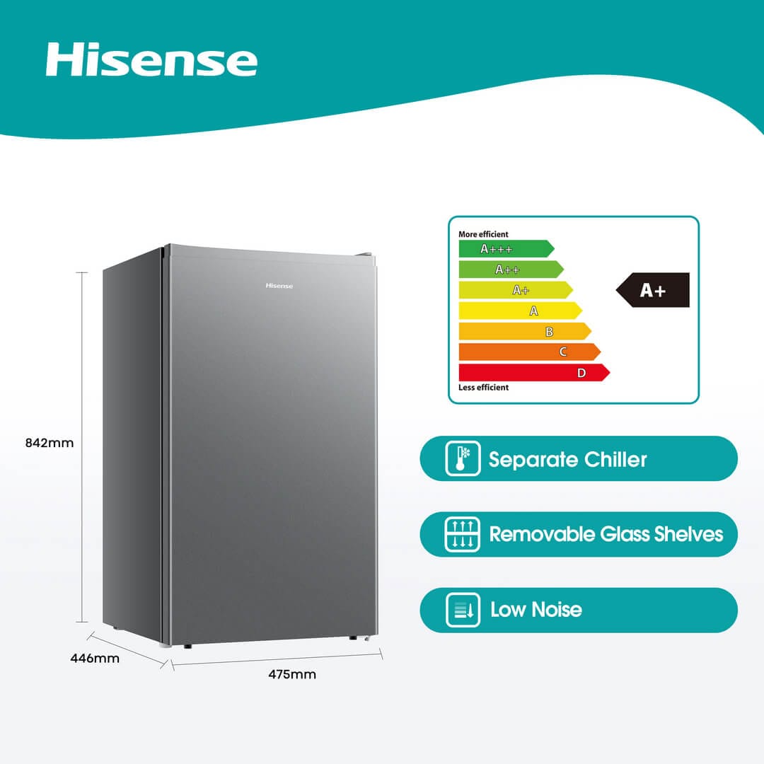 Frigobar Hisense 92L Inox – Compacto, Silencioso, Eficiência Energética – Modelo H125RTS