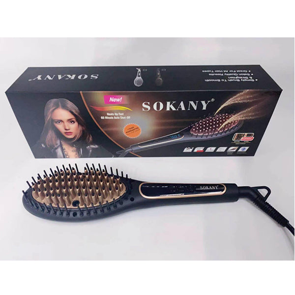 Sokany escova alisadora de cabelo elétrica, profissional, aquecimento rápido