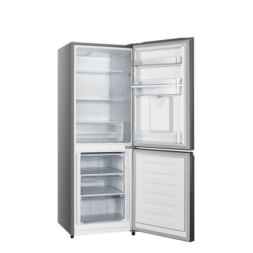 Frigorífico Combinado Hisense 222L Inox – Dispensador de Água, No Frost, Classificação F – Modelo H310BIT-WD