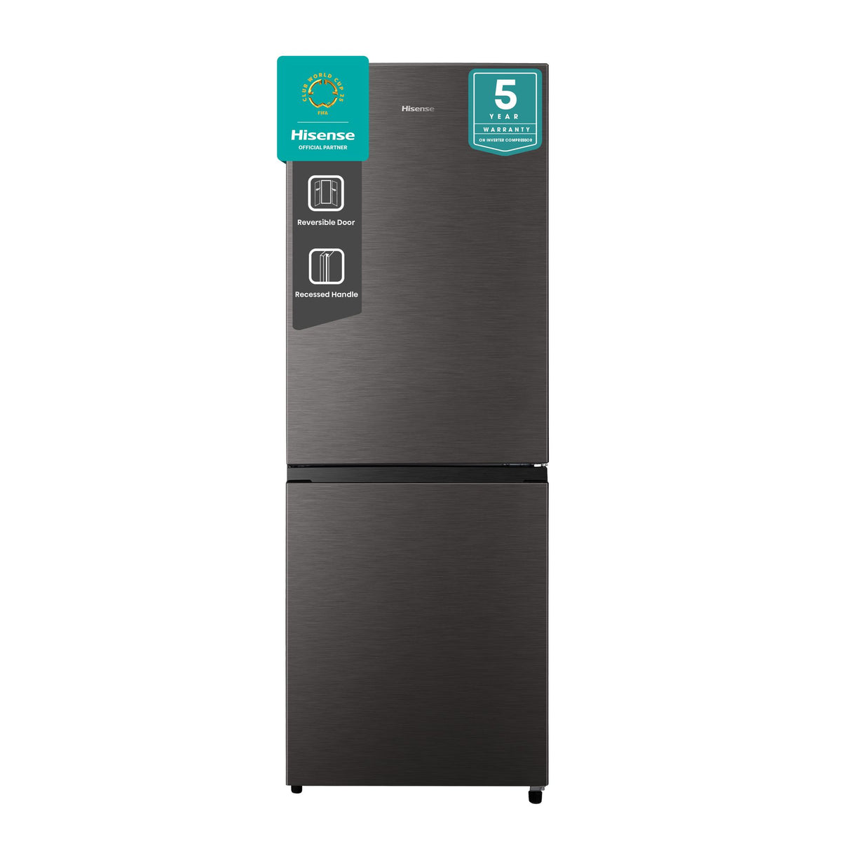 Frigorífico Combinado Hisense 224L Inox – Congelador Inferior, Iluminação LED – Modelo H310BIT
