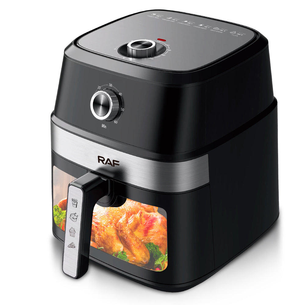 RAF Air Fryer 8L de grande capacidade 1350W sem óleo digital com janela visível para casa