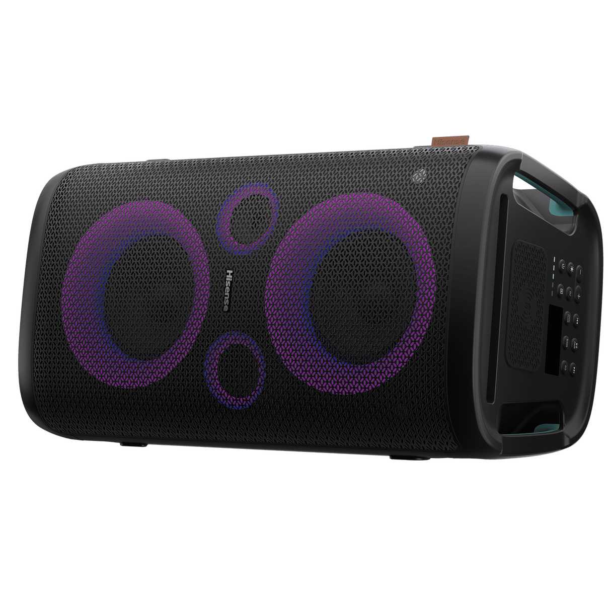Coluna Portátil Hisense Party Rocker One – Bluetooth, Luz LED, Bateria Recarregável, Entrada USB/AUX – 80W RMS