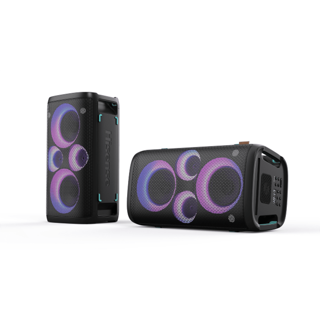 Coluna Portátil Hisense Party Rocker One – Bluetooth, Luz LED, Bateria Recarregável, Entrada USB/AUX – 80W RMS