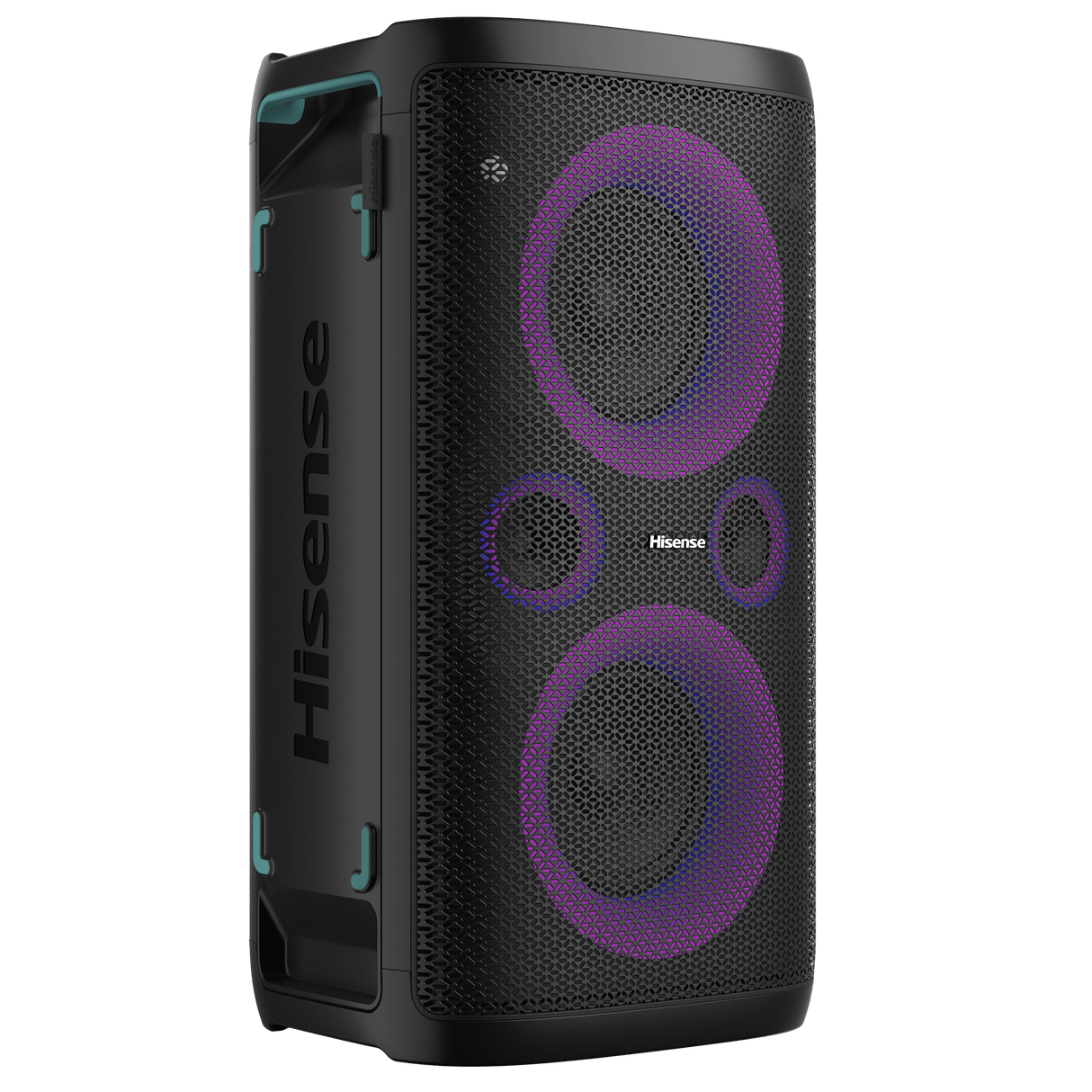 Coluna Portátil Hisense Party Rocker One – Bluetooth, Luz LED, Bateria Recarregável, Entrada USB/AUX – 80W RMS