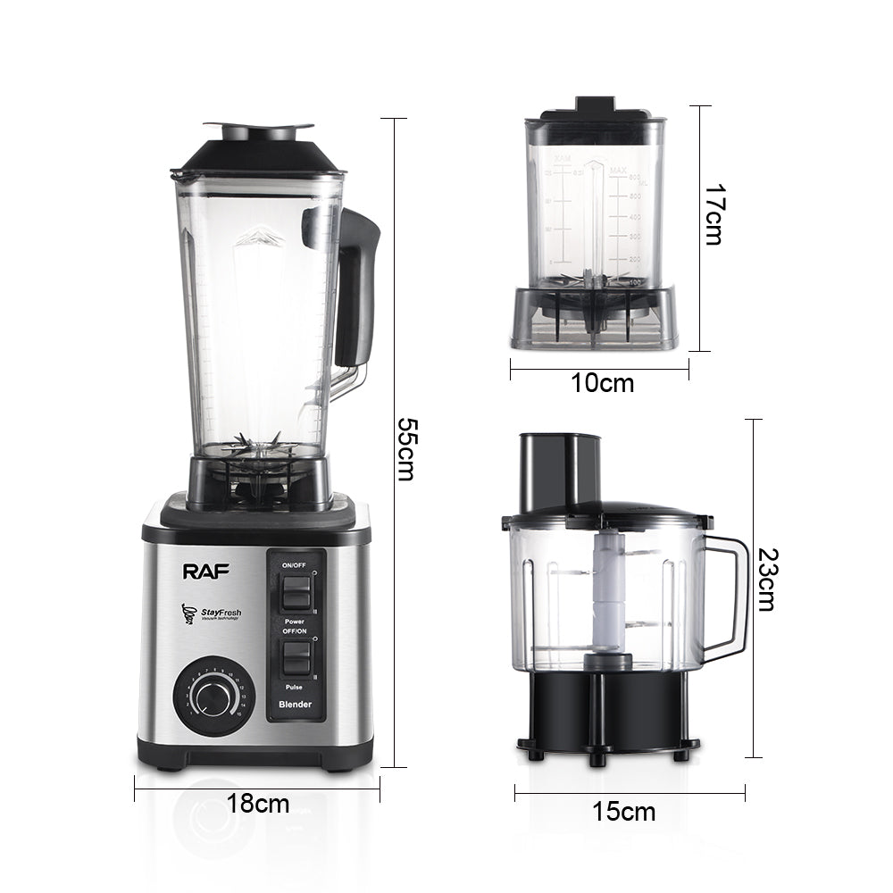 RAF R.2865 Multi Funcional 3 Em 1 8 Lâminas Liquidificador Elétrico Fácil De Limpar Forte Poder Juicer Mixer