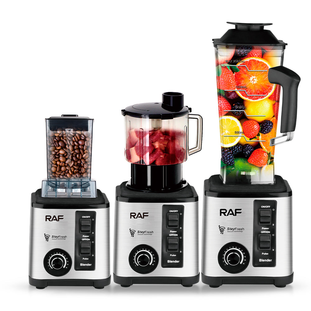 RAF R.2865 Multi Funcional 3 Em 1 8 Lâminas Liquidificador Elétrico Fácil De Limpar Forte Poder Juicer Mixer