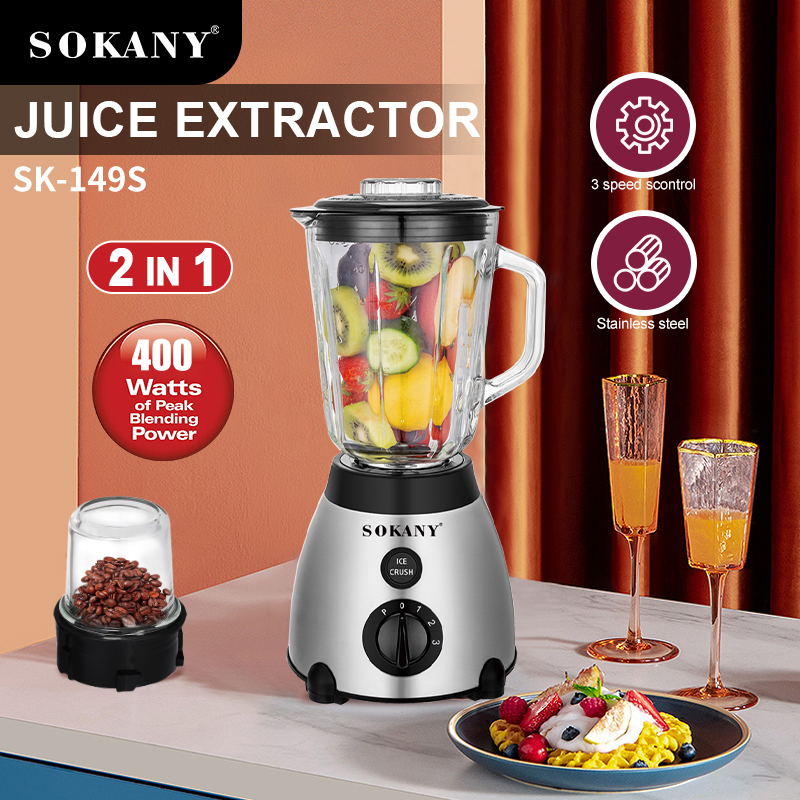 Sokany SK-149S — Liquidificador 1,5 L 400 W