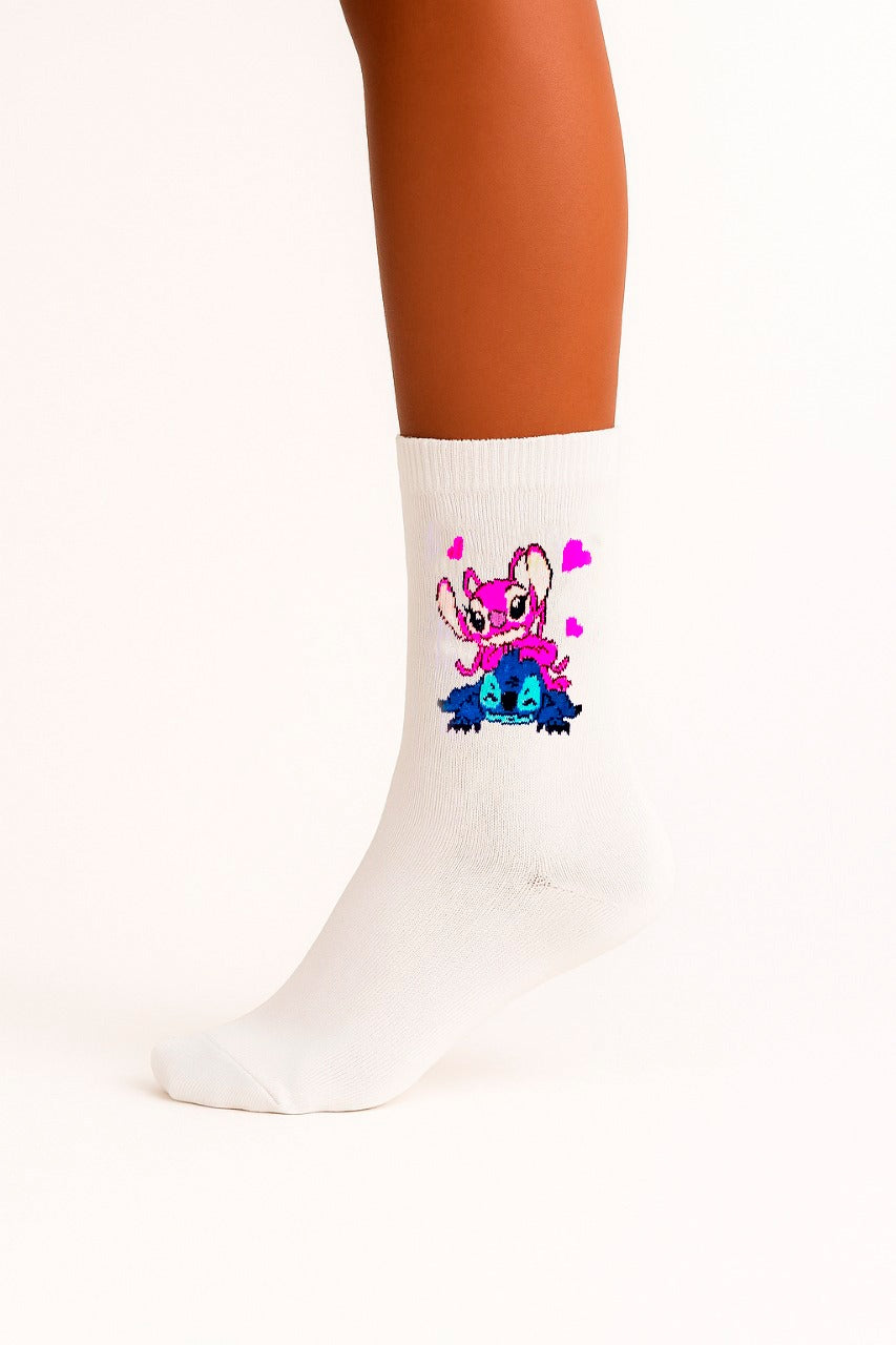 MEIA PERSONALIZADA STITCH AND PINK STITCH