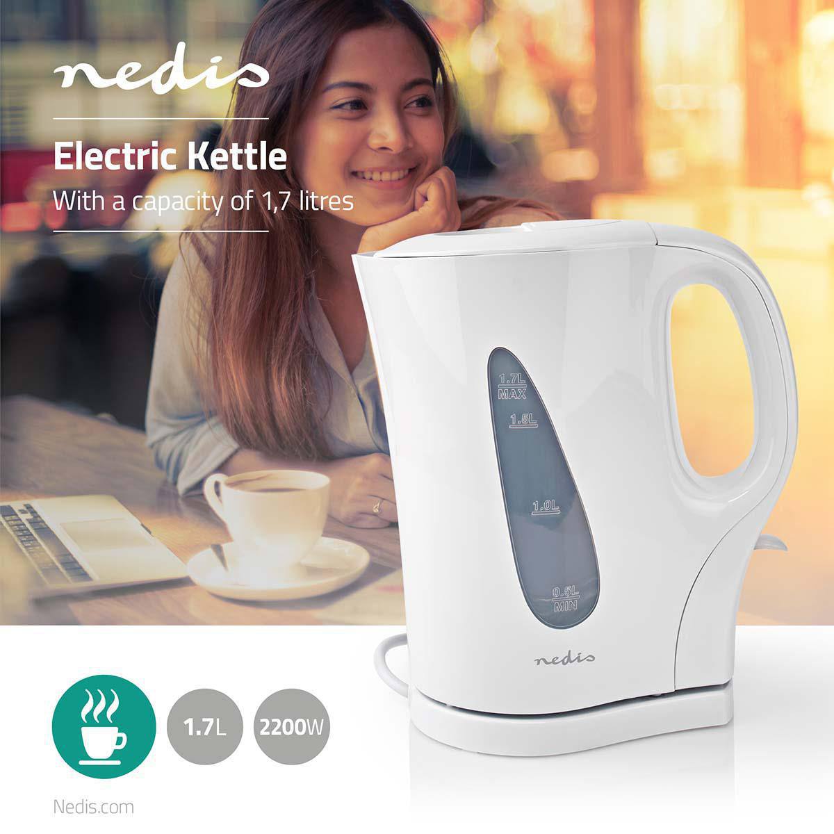 Chaleira Eléctrica 1,7 Litros Branco KAWK115EWT