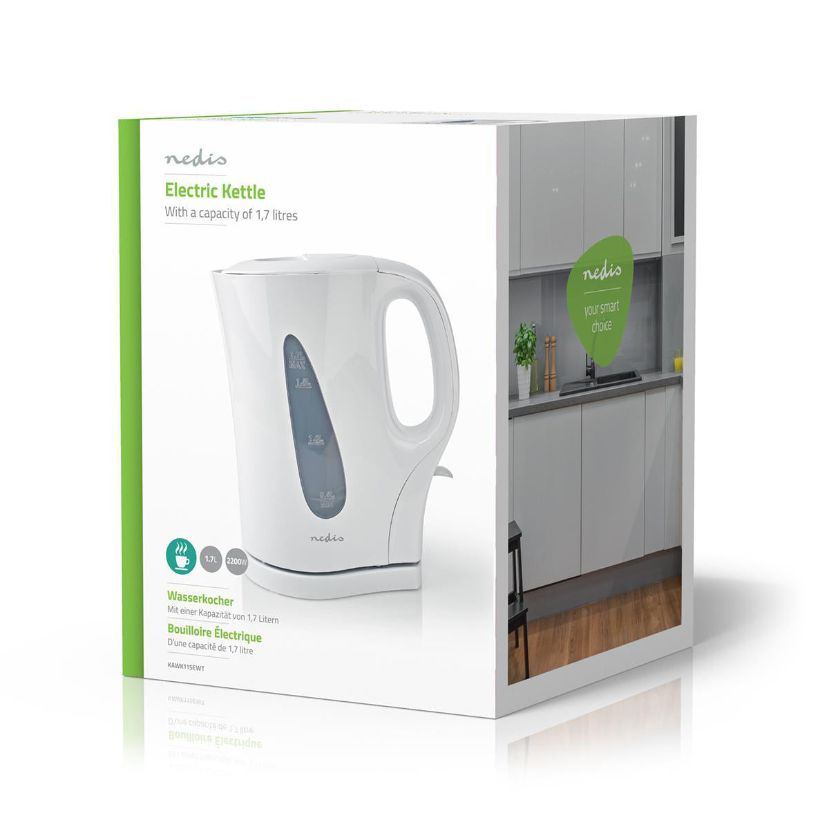 Chaleira Eléctrica 1,7 Litros Branco KAWK115EWT