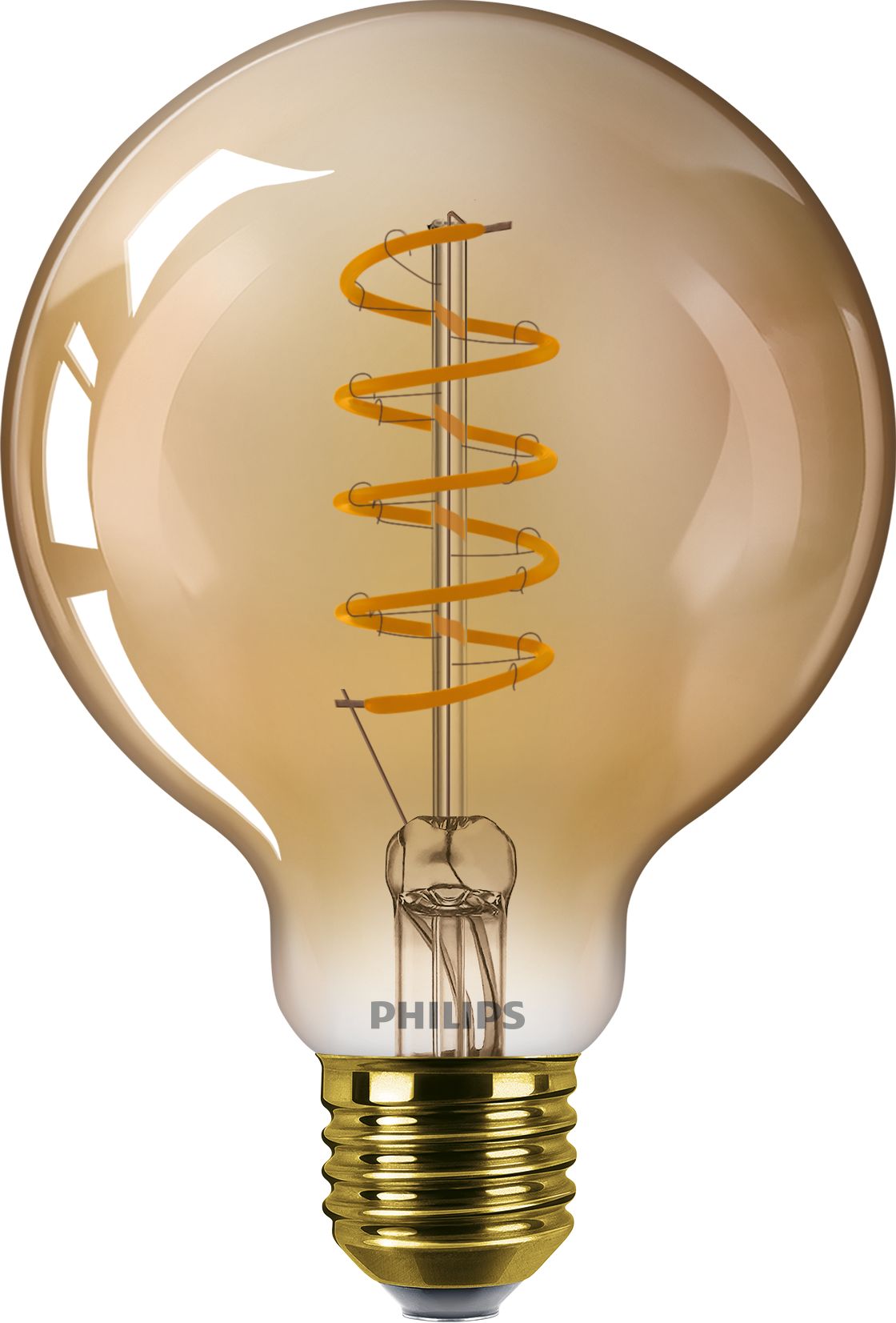 LAMPADA VENTAGE LED 4-25W FILAMENTO 1800K G93 DOURADA E27 DIM. PHILIPS