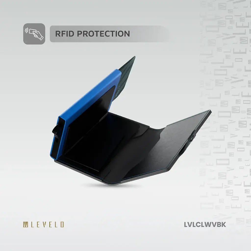 Carteira de Couro Genuíno Levelo Cache - Preto