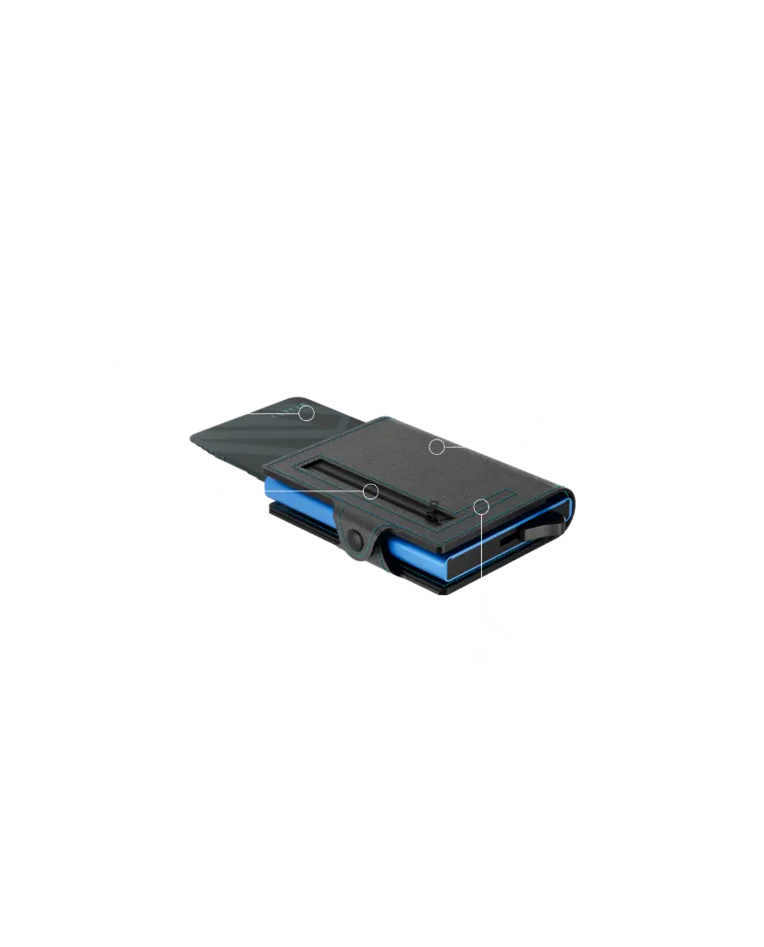 Carteira de Couro Genuíno Levelo Cache - Preto