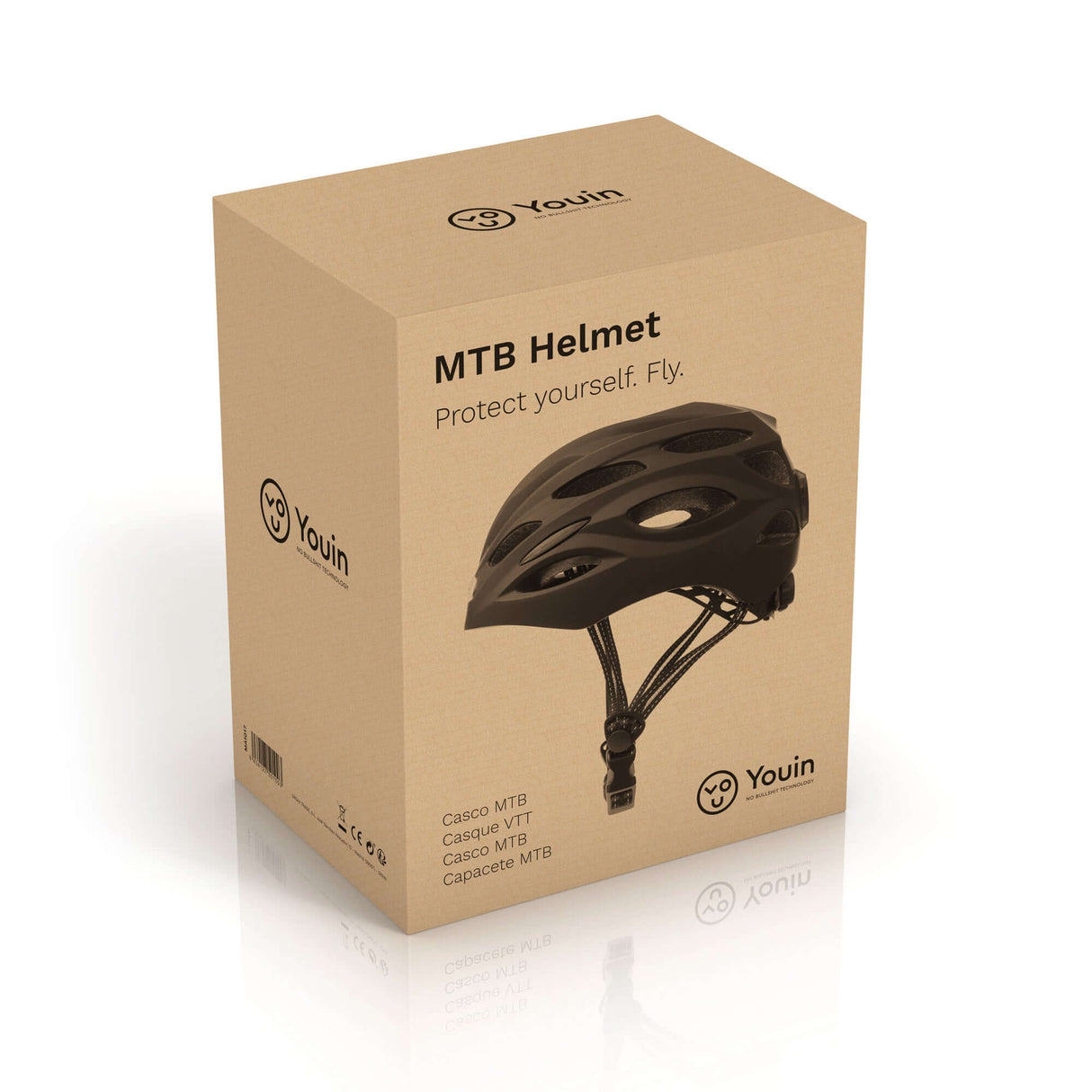 Capacete mtb com luzes frontal e traseita – tamanho L preto