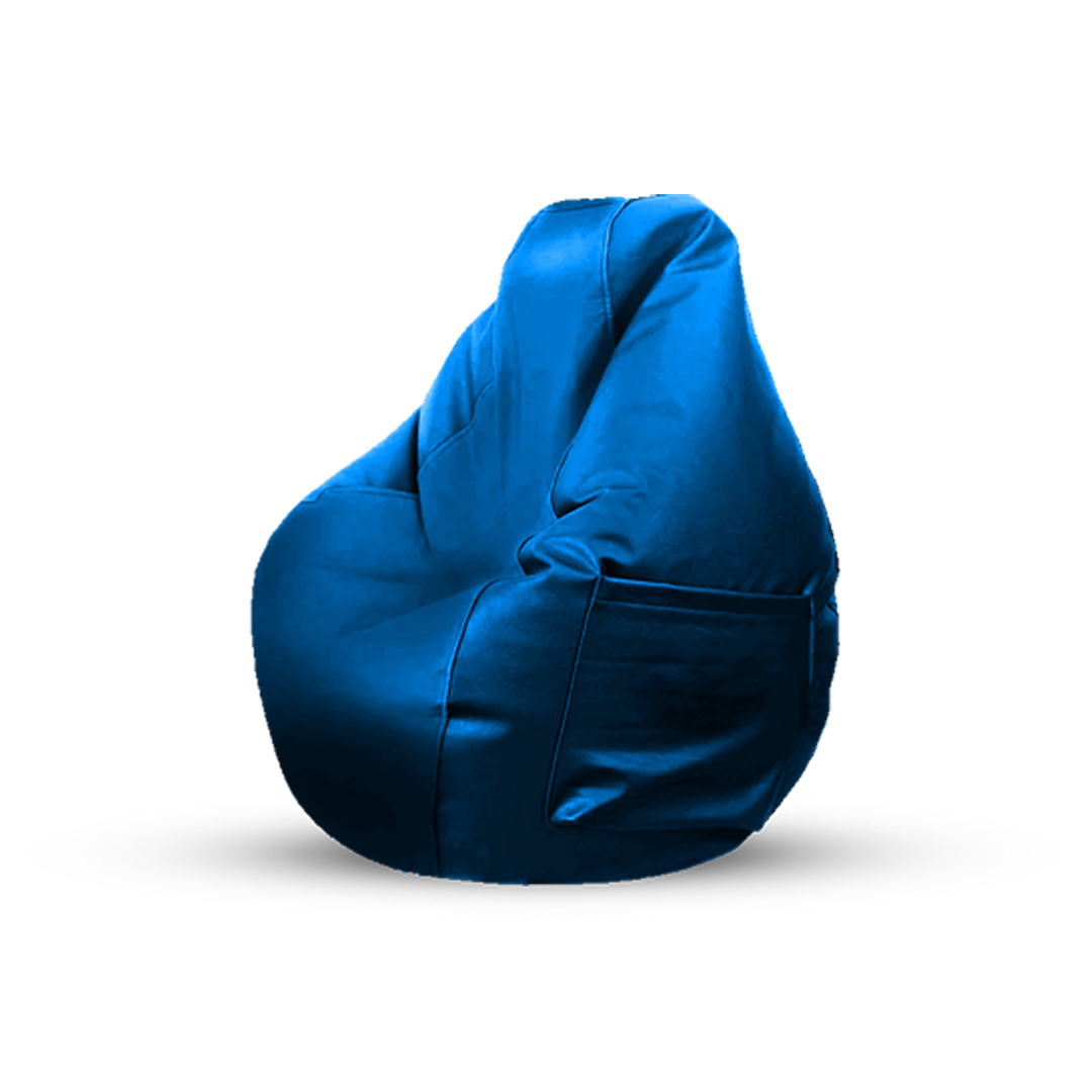 Puff Pêra Pele Sintética - Azul