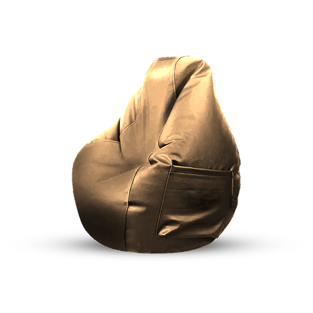 Puff Pêra Pele Sintética - Dourado