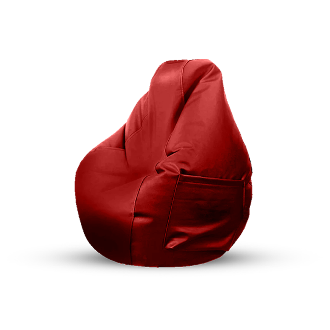 Puff Pêra Pele Sintética - Vermelho