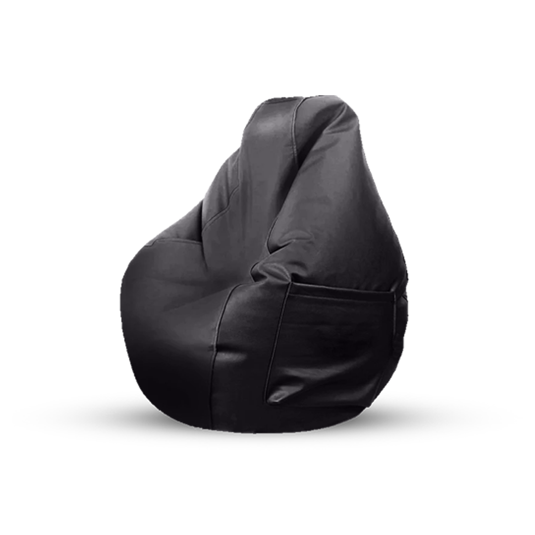 Puff Pêra Pele Sintética - Preto