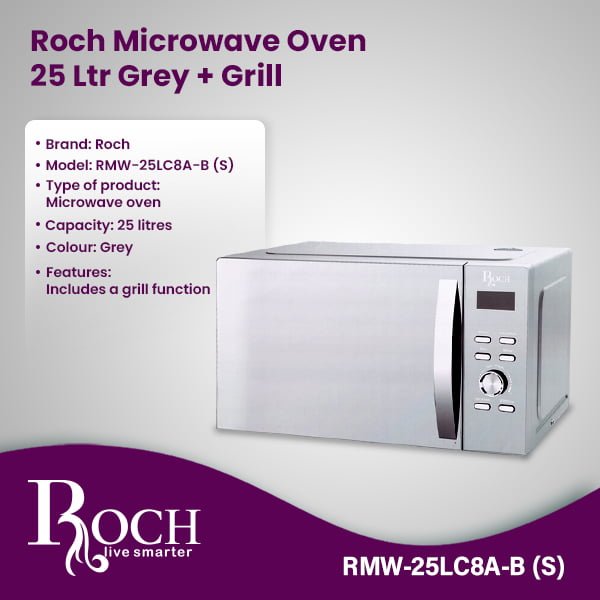 Micro-ondas ROCH 25 Ltrs. + Grill (RMW-25LC8A-B(S))