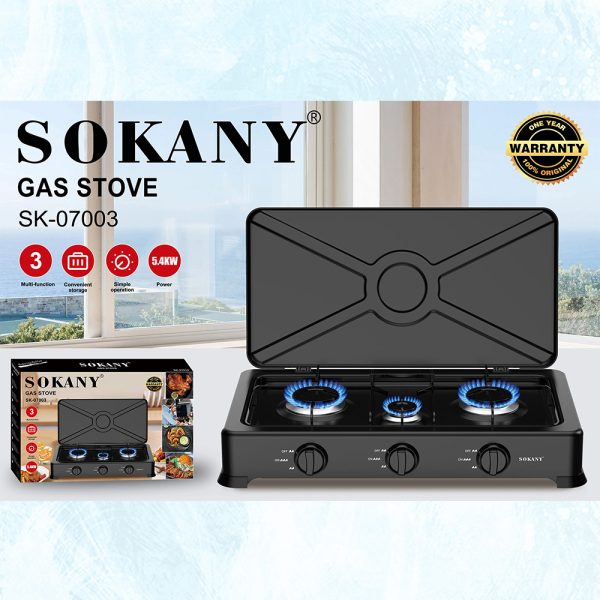 Sokany SK-07003, Fogão a Gás Portátil Três Queimadores