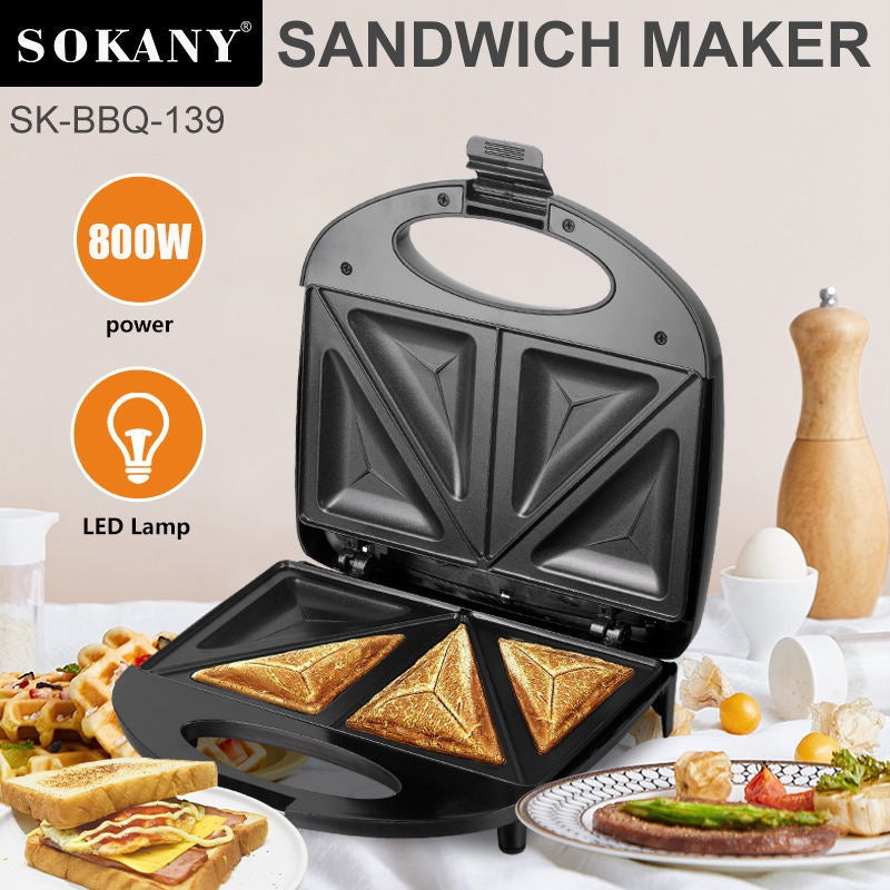 Sanduicheira / Máquina de Waffles Sokany SK-BBQ-139