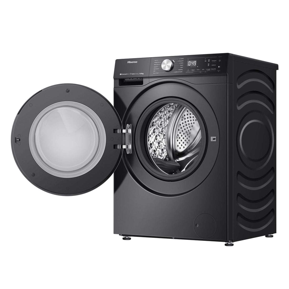 Máquina de Lavar Roupa Automática Hisense WF5S1245BB | Carregador frontal preto premium 5S Series 12kg