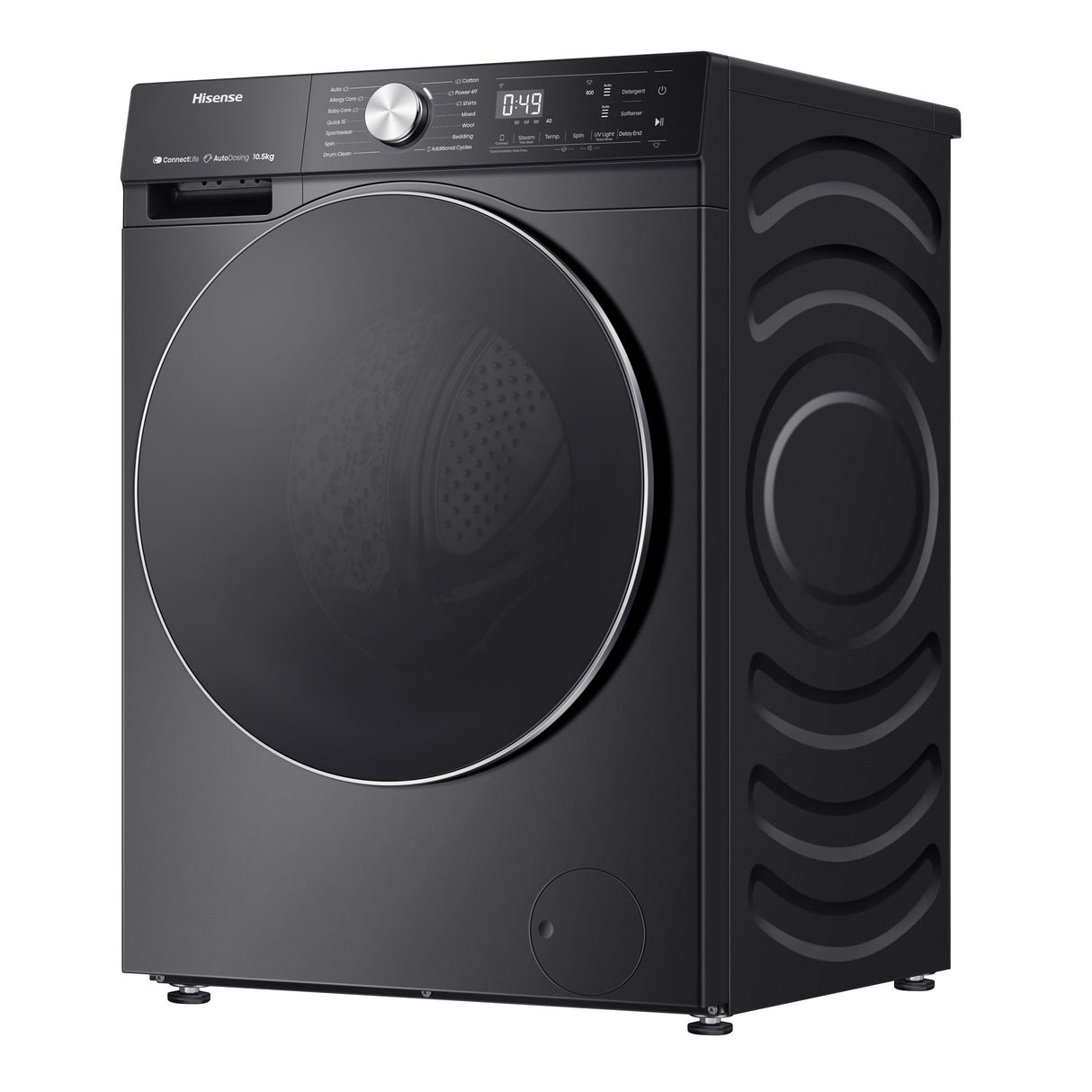 Máquina de Lavar Roupa Automática Hisense WF5S1245BB | Carregador frontal preto premium 5S Series 12kg