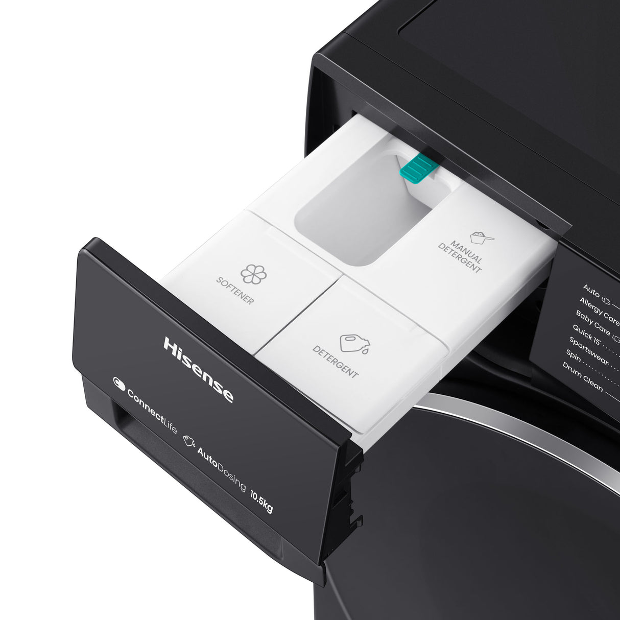 Máquina de Lavar Roupa Automática Hisense WF5S1245BB | Carregador frontal preto premium 5S Series 12kg