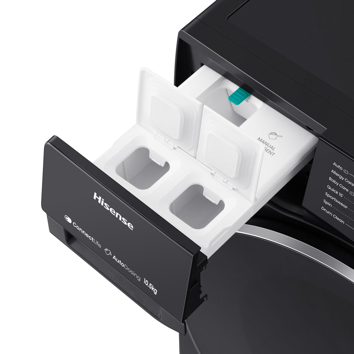 Máquina de Lavar Roupa Automática Hisense WF5S1245BB | Carregador frontal preto premium 5S Series 12kg