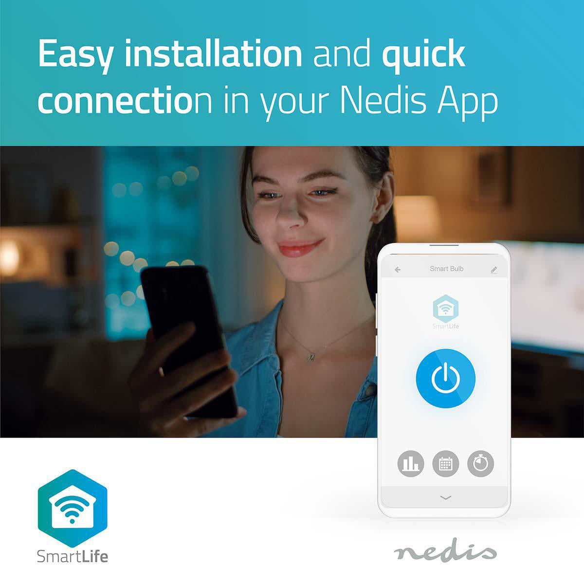 FITA LED WIFI NEDIS SMARTLIFE – ILUMINAÇÃO RGB CONTROLE REMOTO VIA WIFI PARA QUALQUER AMBIENTE