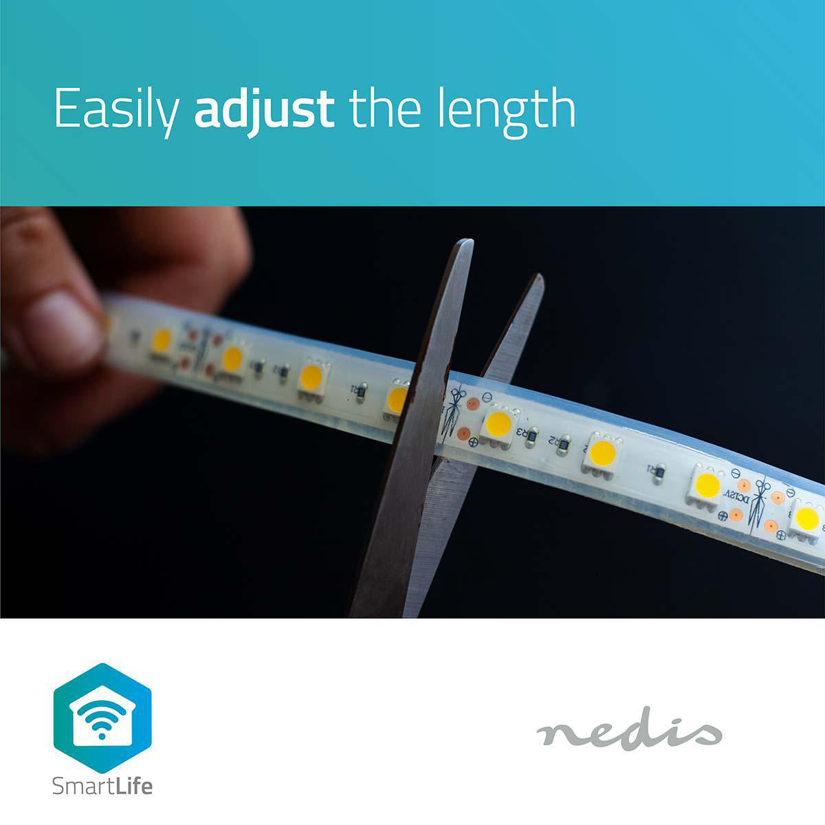 FITA LED WIFI NEDIS SMARTLIFE – ILUMINAÇÃO RGB CONTROLE REMOTO VIA WIFI PARA QUALQUER AMBIENTE