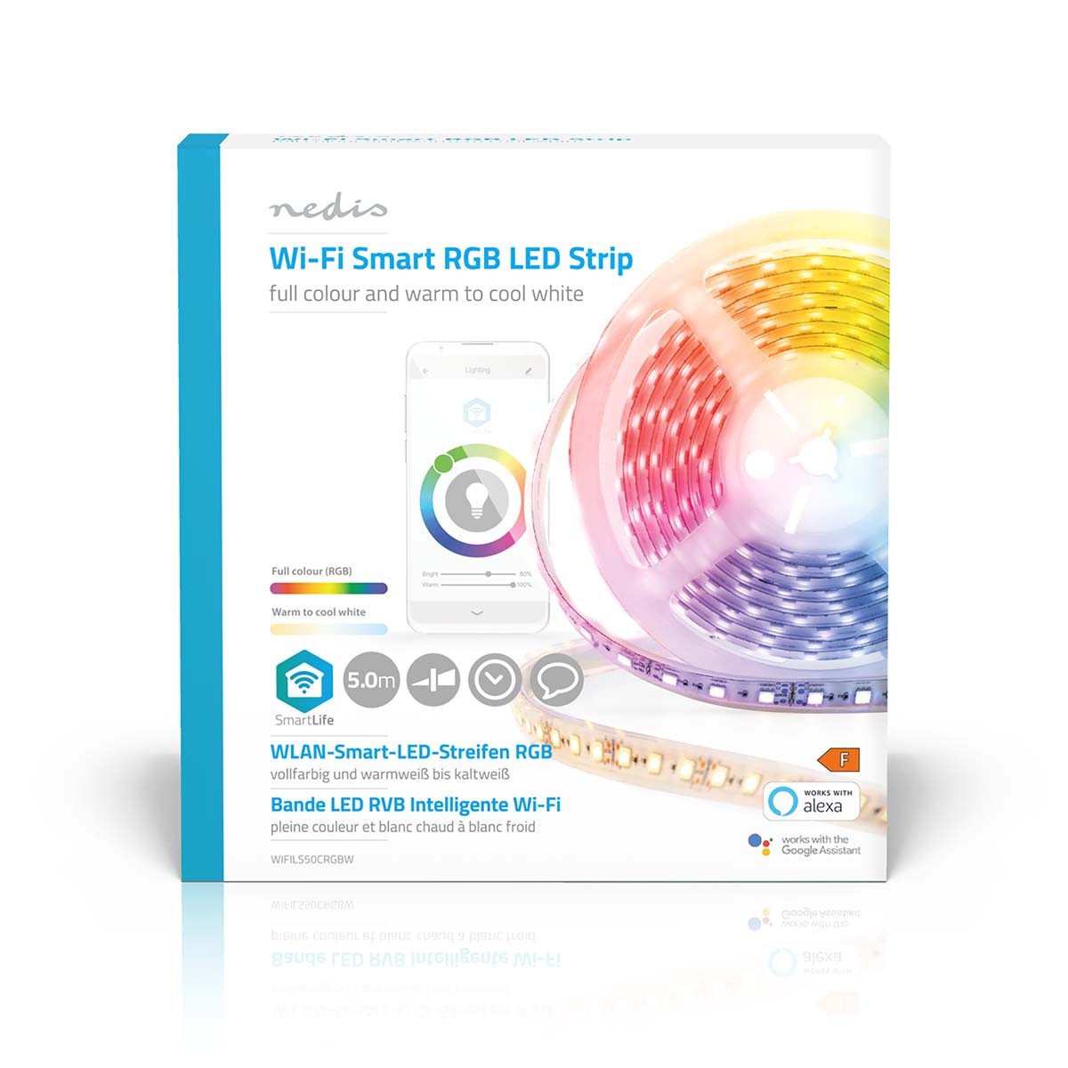 FITA LED WIFI NEDIS SMARTLIFE – ILUMINAÇÃO RGB CONTROLE REMOTO VIA WIFI PARA QUALQUER AMBIENTE
