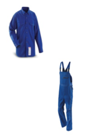 FATO DE TRABLHO E CINTURA AJUSTIVEL BIB E CAMISA AZUL