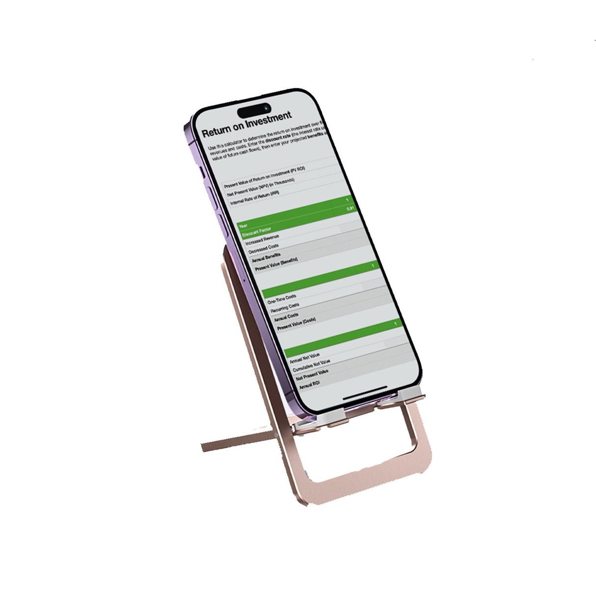 Suporte de Telefone Dobrável de Alumínio e Silicone Levelo Airlift, Design Fino e Leve, Material Forte e Durável - Rosa
