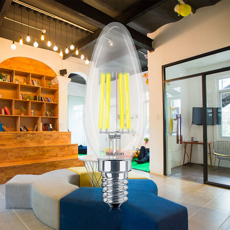 Lâmpada LED Vela 6W E14 Transparente 6500K 630lm Braytron