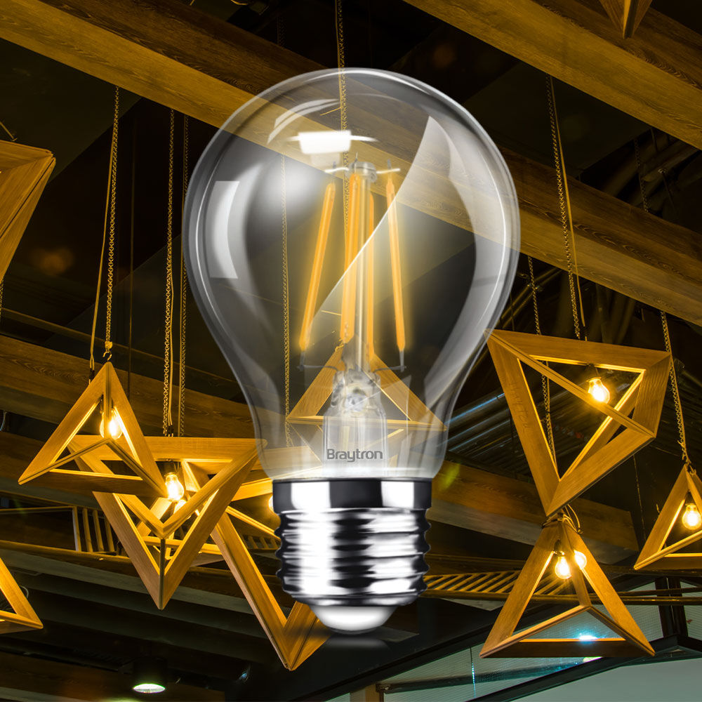 Lâmpada LED A60 7W E27 Transparente 6500K 806lm Braytron