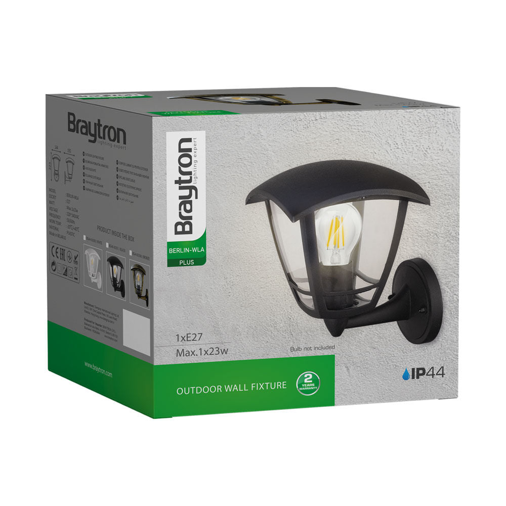 Luminária de Parede Braytron Berlin Branca 1xE27 IP44 | Iluminação Externa
