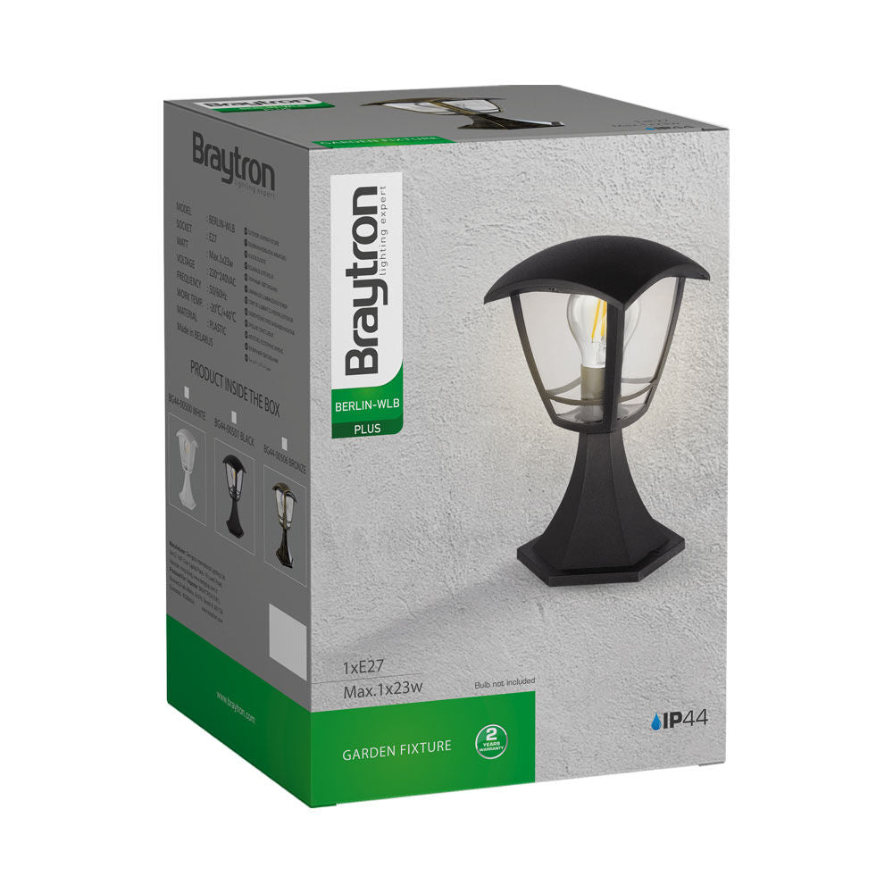 Luminária de Parede Braytron Berlin Base Branca 1xE27 IP44 | Iluminação Externa