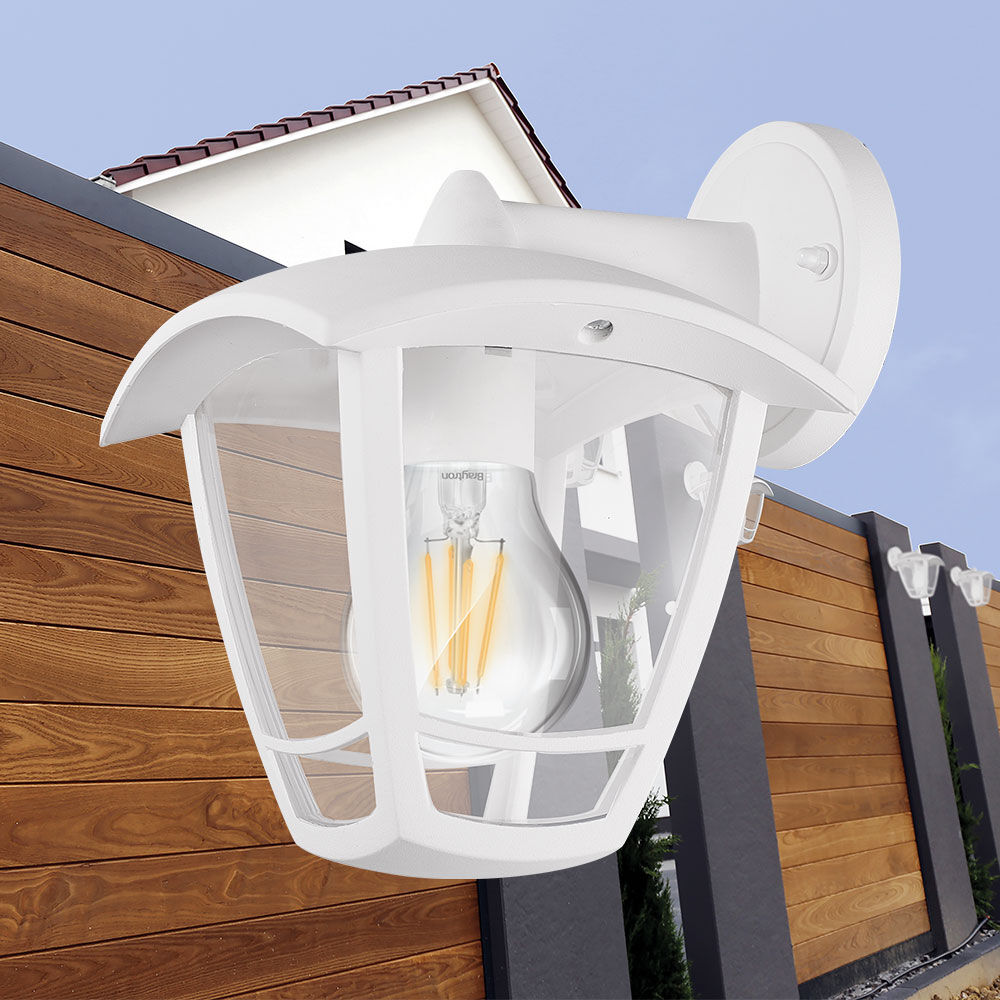Luminária de Parede Braytron Berlin Design Branca 1xE27 IP44 | Iluminação Externa