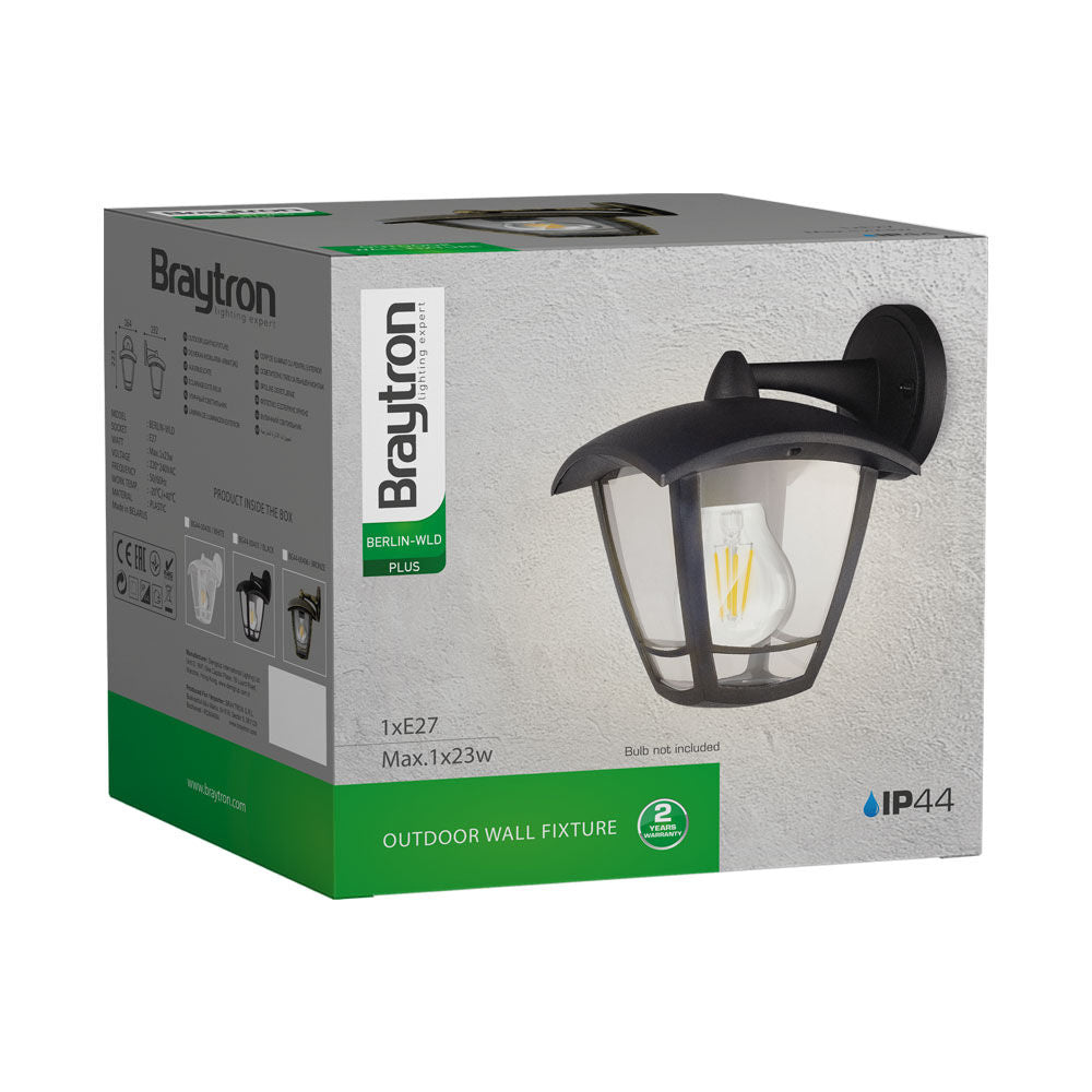 Luminária de Parede Braytron Berlin Design Branca 1xE27 IP44 | Iluminação Externa