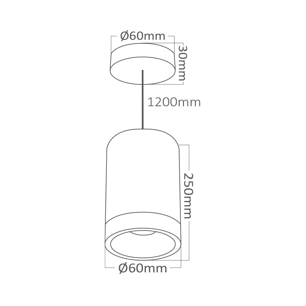 pot LED Braytron Beta 6020 Pendente Redondo Preto GU10 | Iluminação Direcionada