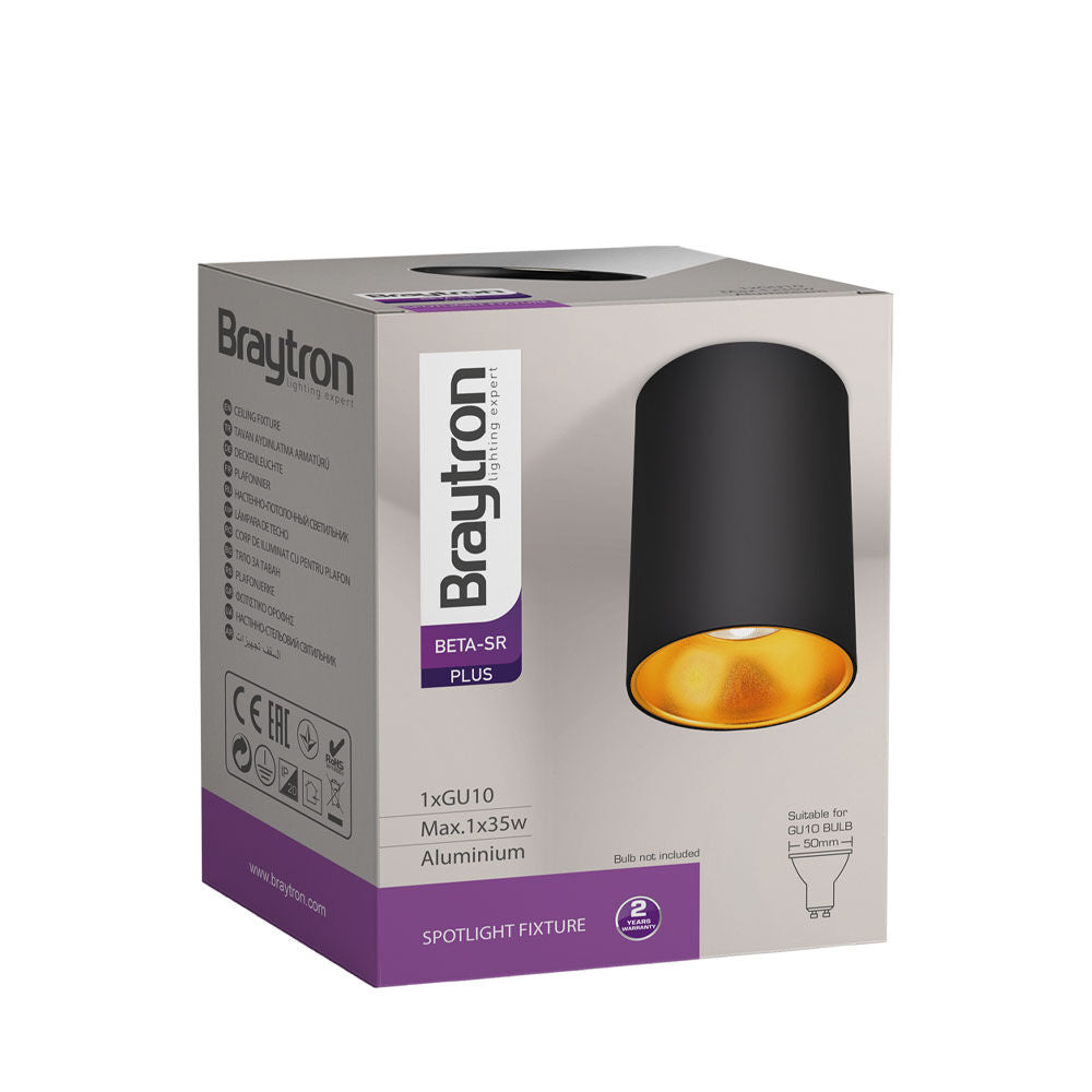 Spot LED Braytron Beta 8010 Redondo Preto GU10 | Iluminação Direcionada