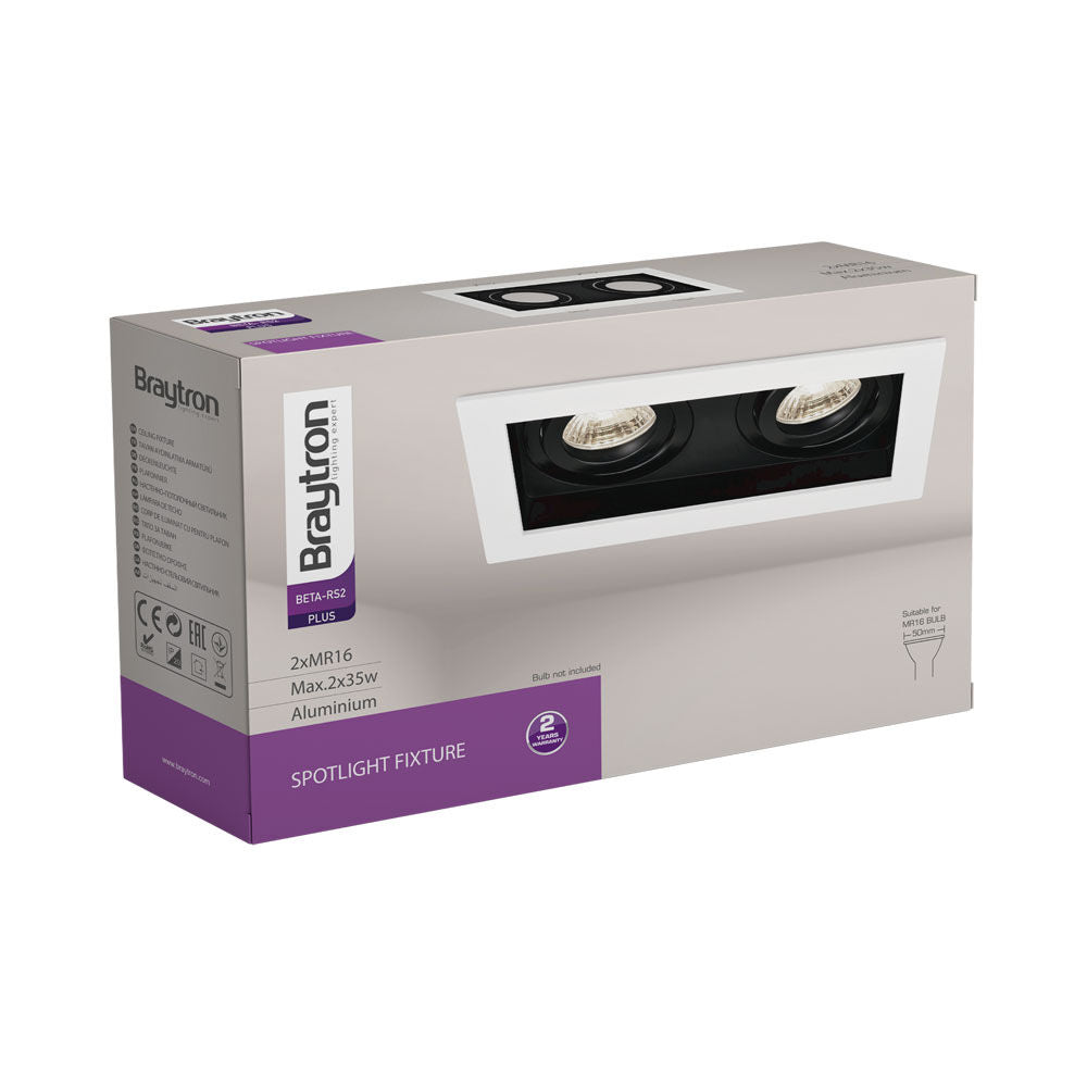 Spot LED Braytron Beta Quadrado 2D Branco | Iluminação Direcionada