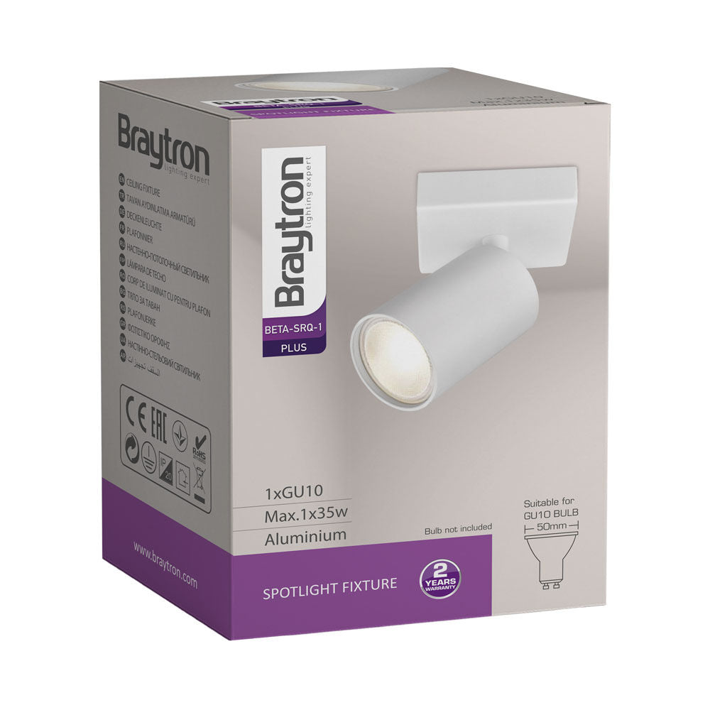 Spot LED Braytron Beta SRQ 1 Branco GU10 | Iluminação Direcionada