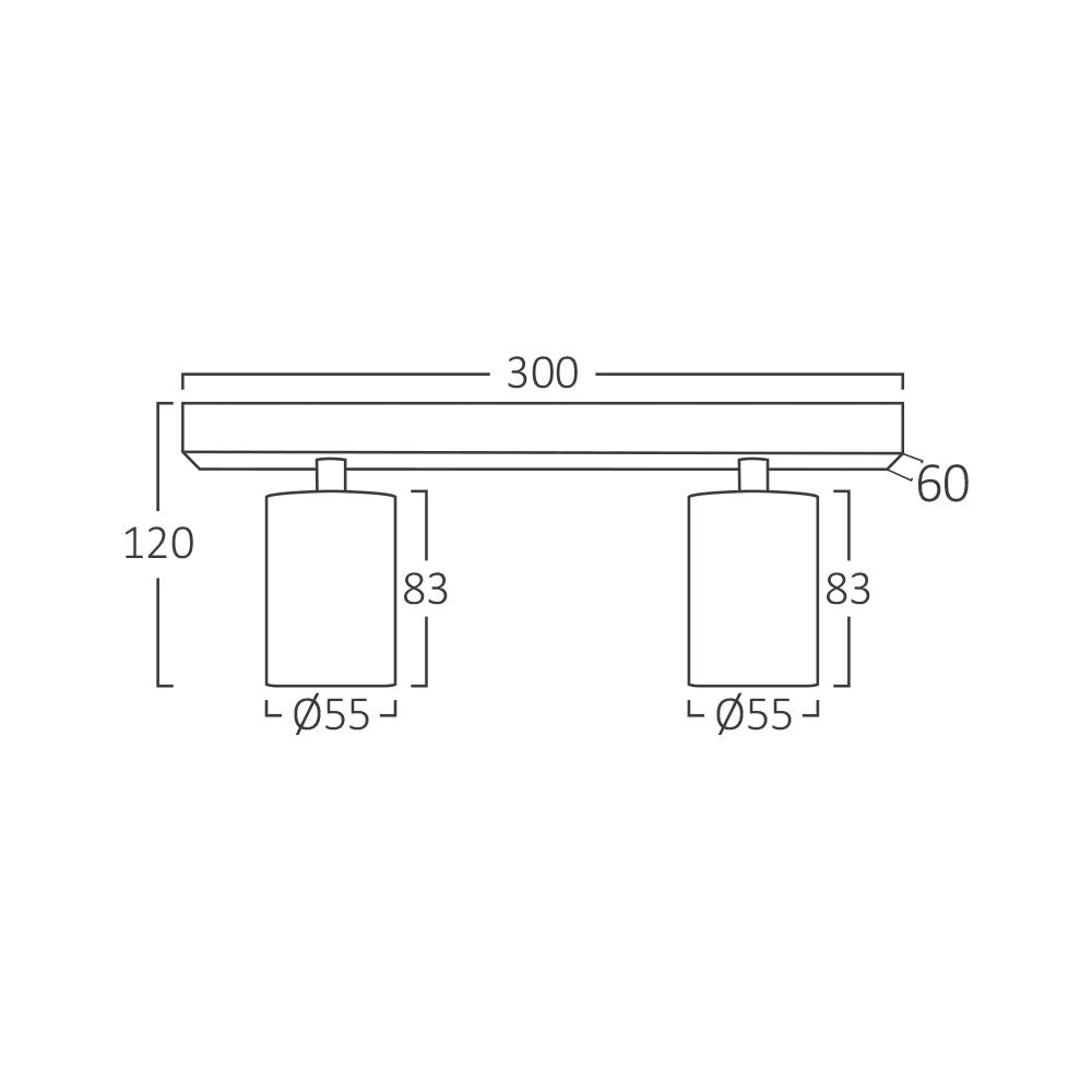 Spot LED Braytron Beta SRQ 2 Preto GU10 | Iluminação Direcionada