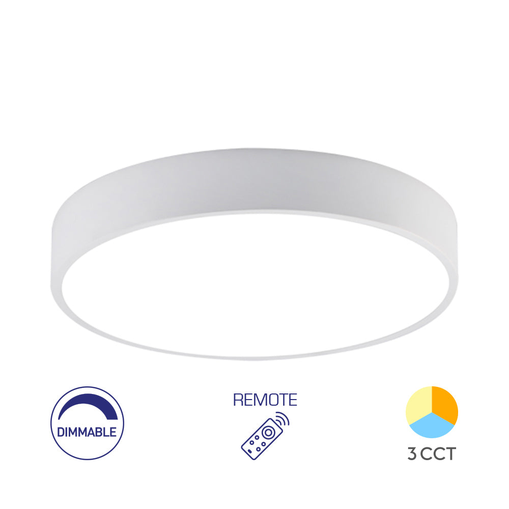 Luminária de Teto Braytron Blade Redonda 45W Branco com Controle Remoto | Iluminação Regulável